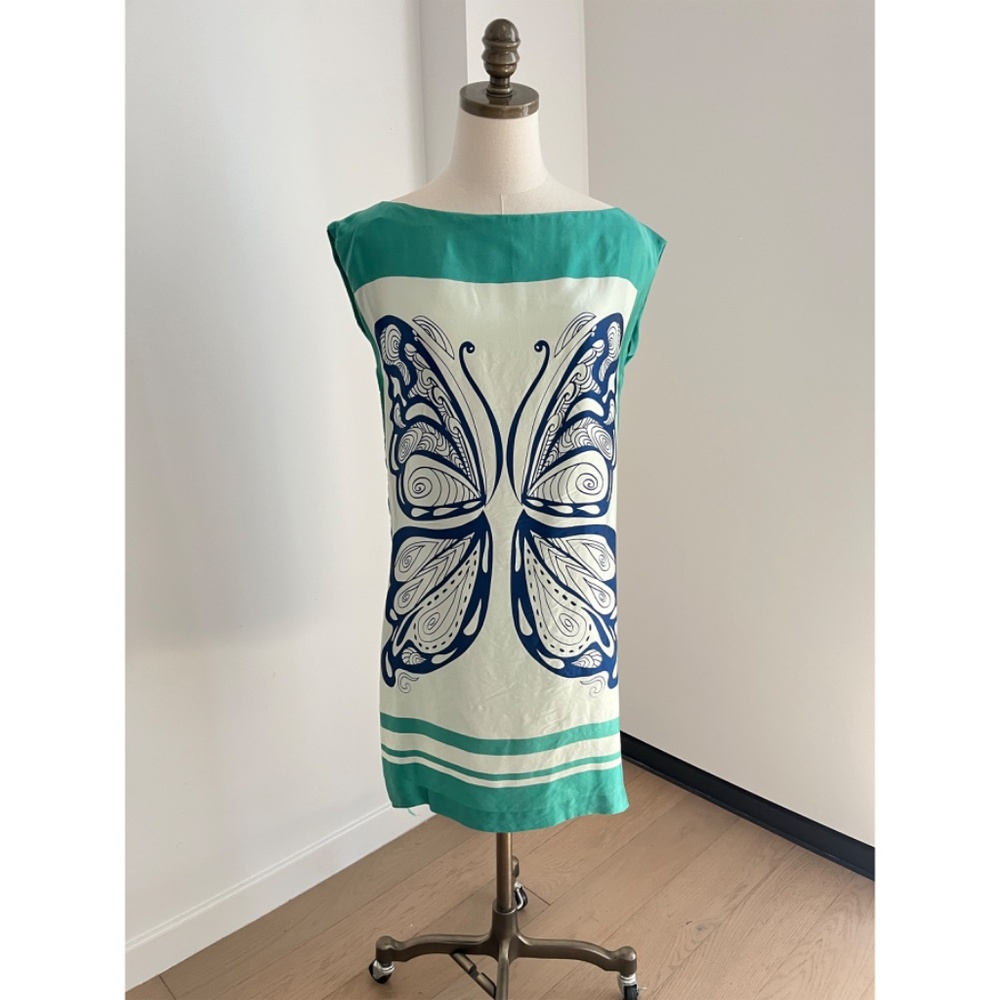 Vintage Butterfly Dress 100% Silk